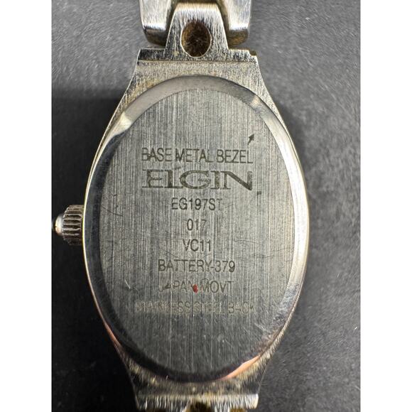 Elgin EG197ST Women's Bracelet Watch Diamond Style Accents MOP Dial Silver Tone - Picture 8 of 9